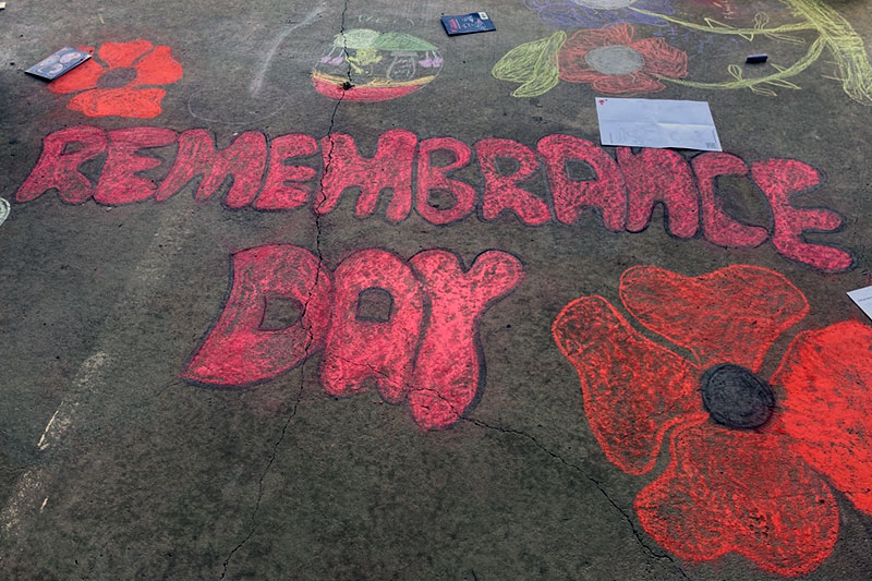 Draw to remember chalk art RSL Queensland